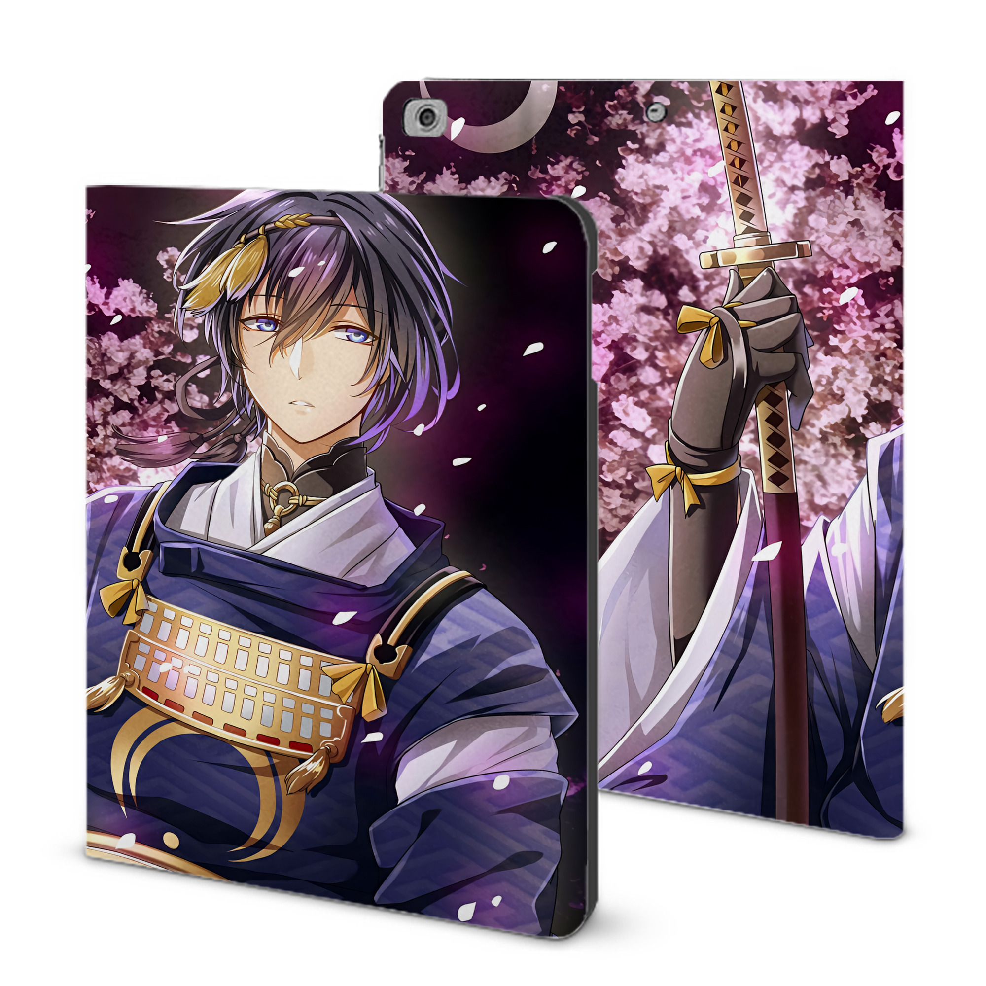 （画像用） 刀剣乱舞 Touken Ranbu IPad ケース ブック型 PUレザー TPU 耐衝撃 軽量 薄型 ペン収納なし 全面保護 IPad 各モデル対応
